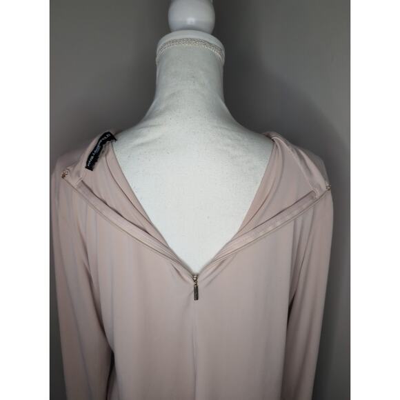 Karl Lagerfeld Paris coquette feminine pink bow blouse XL - Picture 6 of 10